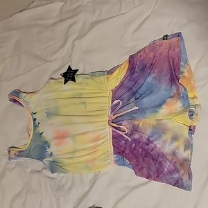 New Girls size 11/12 and 14 tie dye romper